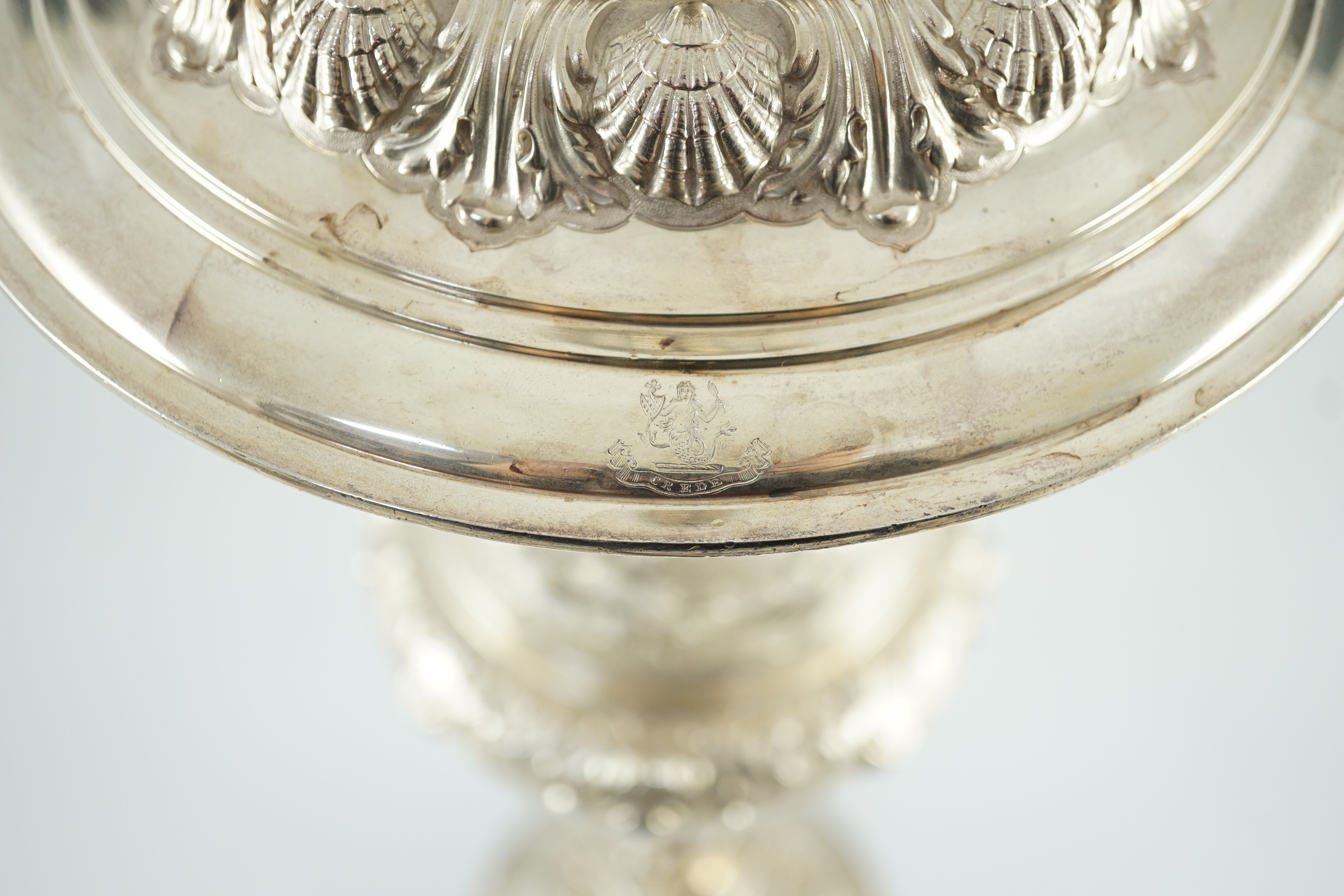 A good Edwardian silver tall chalice cup and cover, by Garrard & Co (Sebastian Garrard)